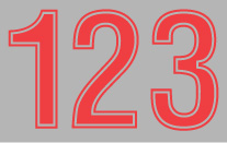 23cm Sports Numbers Pack - Round Outline Red (9102)